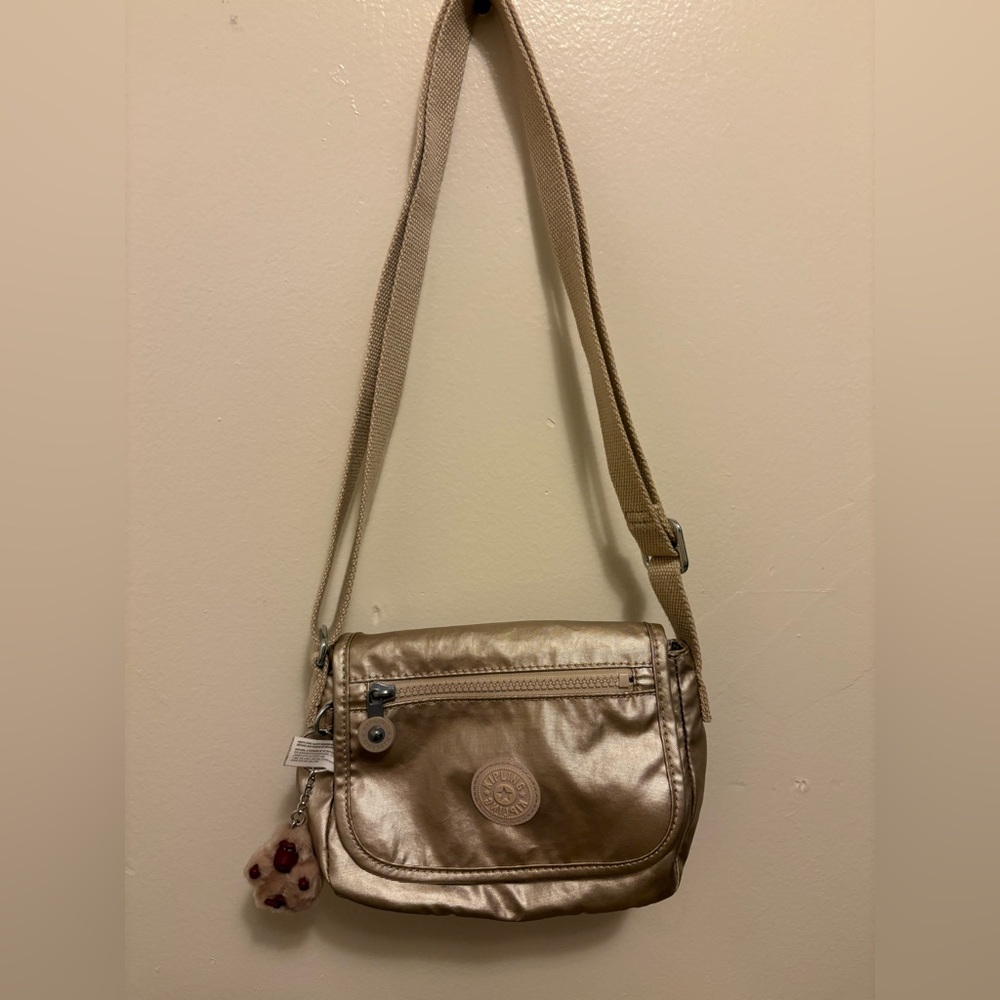 Kipling Metallic Gold Crossbody Bag